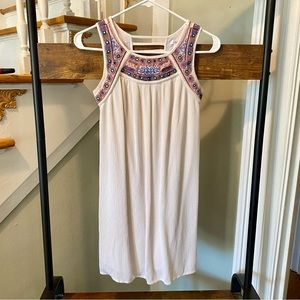 Xhilaration tan boho dress with embroidery size S